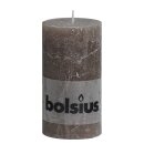 6 Stumpen Kerzen rustikal 130x68 mm taupe 1. Wahl von Bolsius