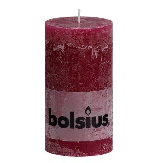 6 Stumpen Kerzen rustikal 130x68 mm viola 1. Wahl von Bolsius
