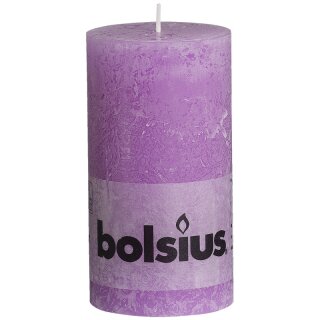 6 Stumpen Kerzen rustikal 130x68 mm flieder 1. Wahl von Bolsius