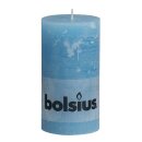 6 Stumpen Kerzen rustikal 130x68 mm aqua 1. Wahl von Bolsius