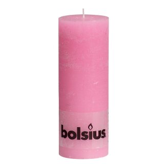 6 Bolsius Rustik Stumpen Kerzen 190x68 mm pink Bolsius Rustic Kerzen