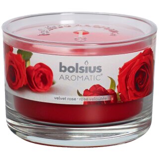 6 Duftgl&auml;ser Samtige Rose 63x90 mm Bolsius Aromatic Duftkerzen Duftglas