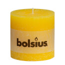 6 Bolsius Rustik Stumpen Kerzen 100x100 mm gelb Bolsius Rustic Kerzen