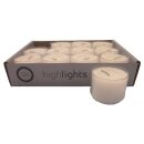 12 Teelichter im Acryl Cup transparent wei&szlig; 12 Std. Brenndauer Highlights Wenzel