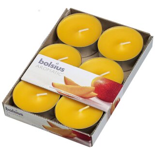 6 Duft Maxi Teelichter Mango im 6er Pack Bolsius Aromatic Teelichte