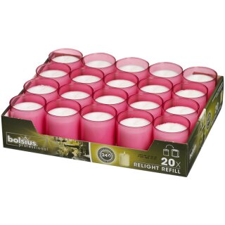 20 ReLight Nachf&uuml;ller 64x52 mm fuchsia im 20er Tray Bolsius Professional