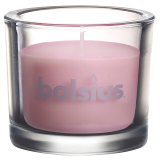 4 Bolsius Gl&auml;ser gef&uuml;llt 80x92 mm pastell pink Sparkling Harmony Kerzenglas