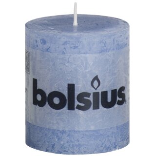 6 Bolsius Rustik Stumpen Kerzen 80x68 mm jeans-blau Bolsius Rustic Kerzen