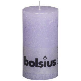 6 Stumpen Kerzen rustikal 130x68 mm pastell lila 1. Wahl von Bolsius