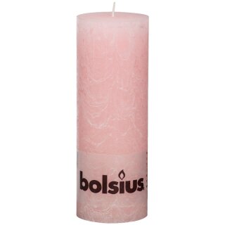 6 Bolsius Rustik Stumpen Kerzen 190x68 mm pastell pink Bolsius Rustic Kerzen