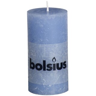 8 Bolsius Rustik Stumpen Kerzen 100x50 mm jeans-blau Bolsius Rustic Kerzen
