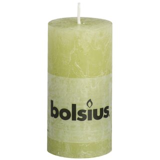 8 Bolsius Rustik Stumpen Kerzen 100x50 mm pastell gr&uuml;n Bolsius Rustic Kerzen