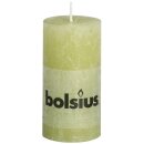 8 Bolsius Rustik Stumpen Kerzen 100x50 mm pastell gr&uuml;n Bolsius Rustic Kerzen