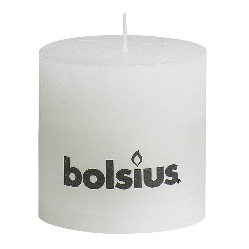 Bolsius 6x Stumpenkerzen Rustikal 100x100 mm Kieselgrau Deko Kerzen Blockkerze 