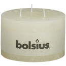 2 Rustik Stumpen Kerzen 90x140 mm elfenbein 3 Docht...