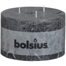 2 Rustik Stumpen Kerzen 90x140 mm anthrazit 3 Docht...