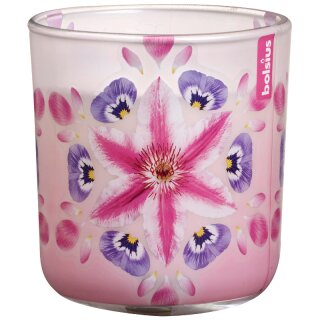6 Duftkerzen im Glas 86x80 mm Flower Burst pink Duft...
