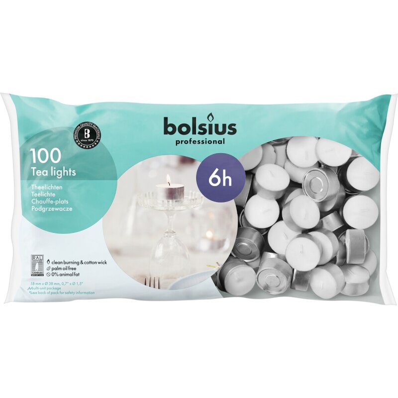 Weiße Teelichter (100 Stück) – Geruchlos, 4 Stunden Brenndauer, In Aluhülle, Made In Germany