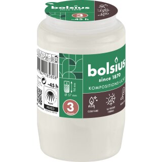 60 Grabkerzen Nr. 3 weiss Grabkerze Grablicht Kompo Engel von Bolsius