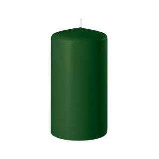 24 Stumpenkerzen 100x50 mm j&auml;gergr&uuml;n Safe Candle selbstverl&ouml;schend Wenzel Kerzen