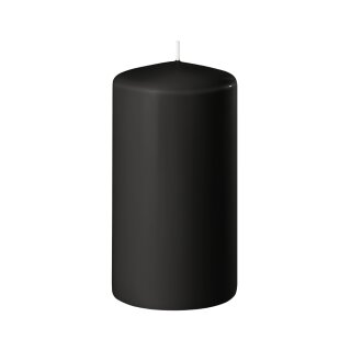 24 Stumpenkerzen 100x50 mm schwarz Safe Candle selbstverl&ouml;schend Wenzel Kerzen