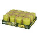 12 Bolsius Rustik Stumpenkerzen 80x68 mm lemon mit Flame Stop im 12er Tray