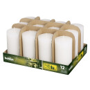 12 Bolsius Rustik Stumpen Kerzen 130x68 mm weiß mit...