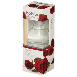 1 Bolsius Holzduftst&auml;bchen mit 45ml Diffuser Raumduft samtige Rose